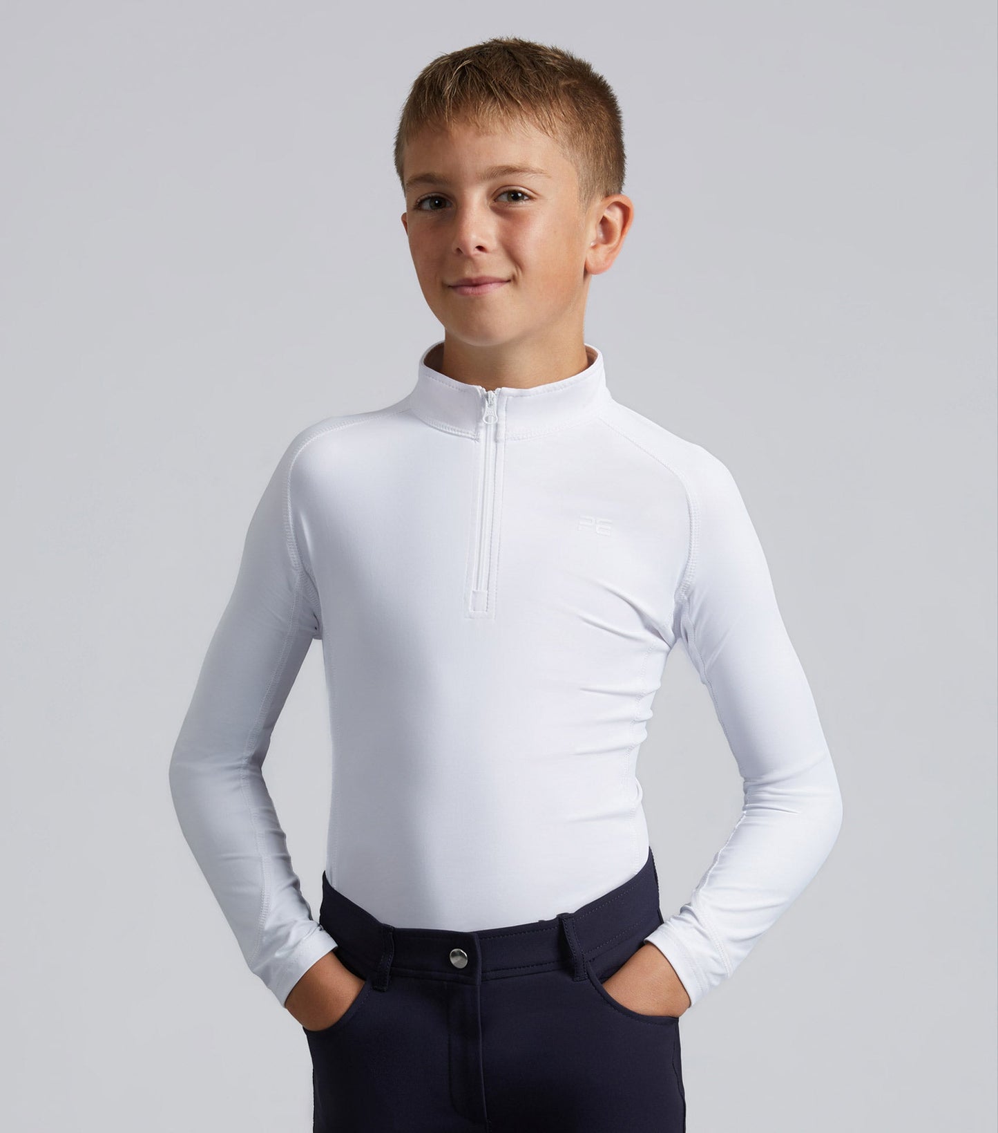 Premier Equine Junior Ombretta Technical Riding Top White