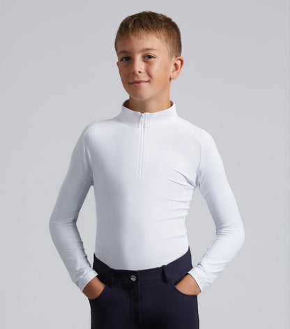 Premier Equine Junior Ombretta Technical Riding Top White