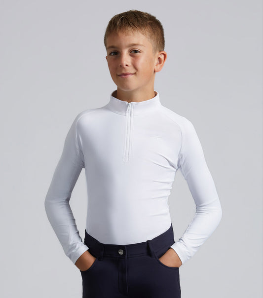 Premier Equine Junior Ombretta Technical Riding Top White