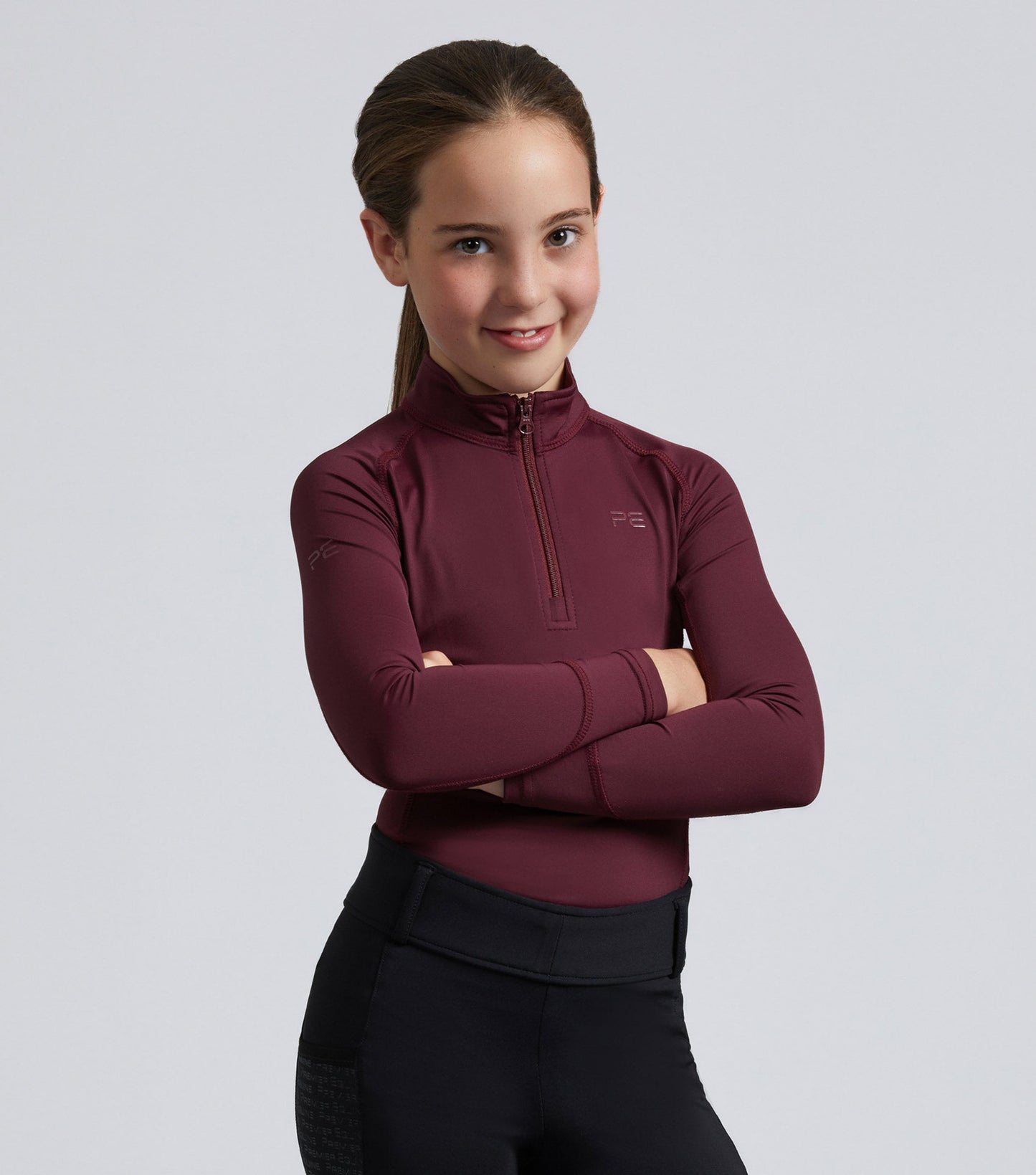 Premier Equine Junior Ombretta Technical Riding Top Wine