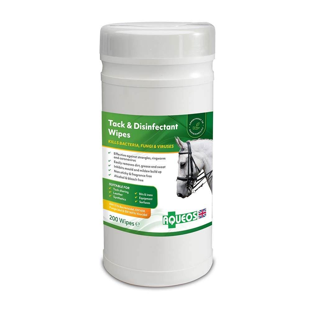Aqueos Equine Anti-Bacterial Tack & Disinfectant Wipes - N P Equestrian & Pet Supplies Ltd 