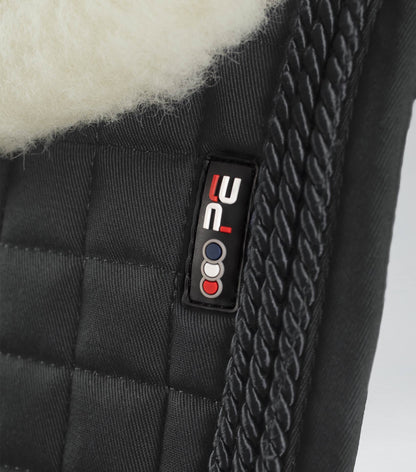 Premier Equine Pony Close Contact Merino Wool Half Lined European Dressage Square Black/Natural Wool