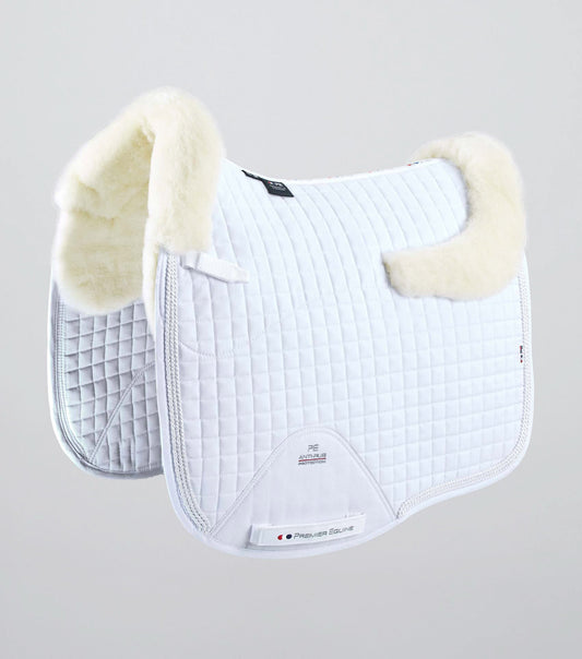 Premier Equine Pony Close Contact Merino Wool Half Lined European Dressage Square White/Natural Wool