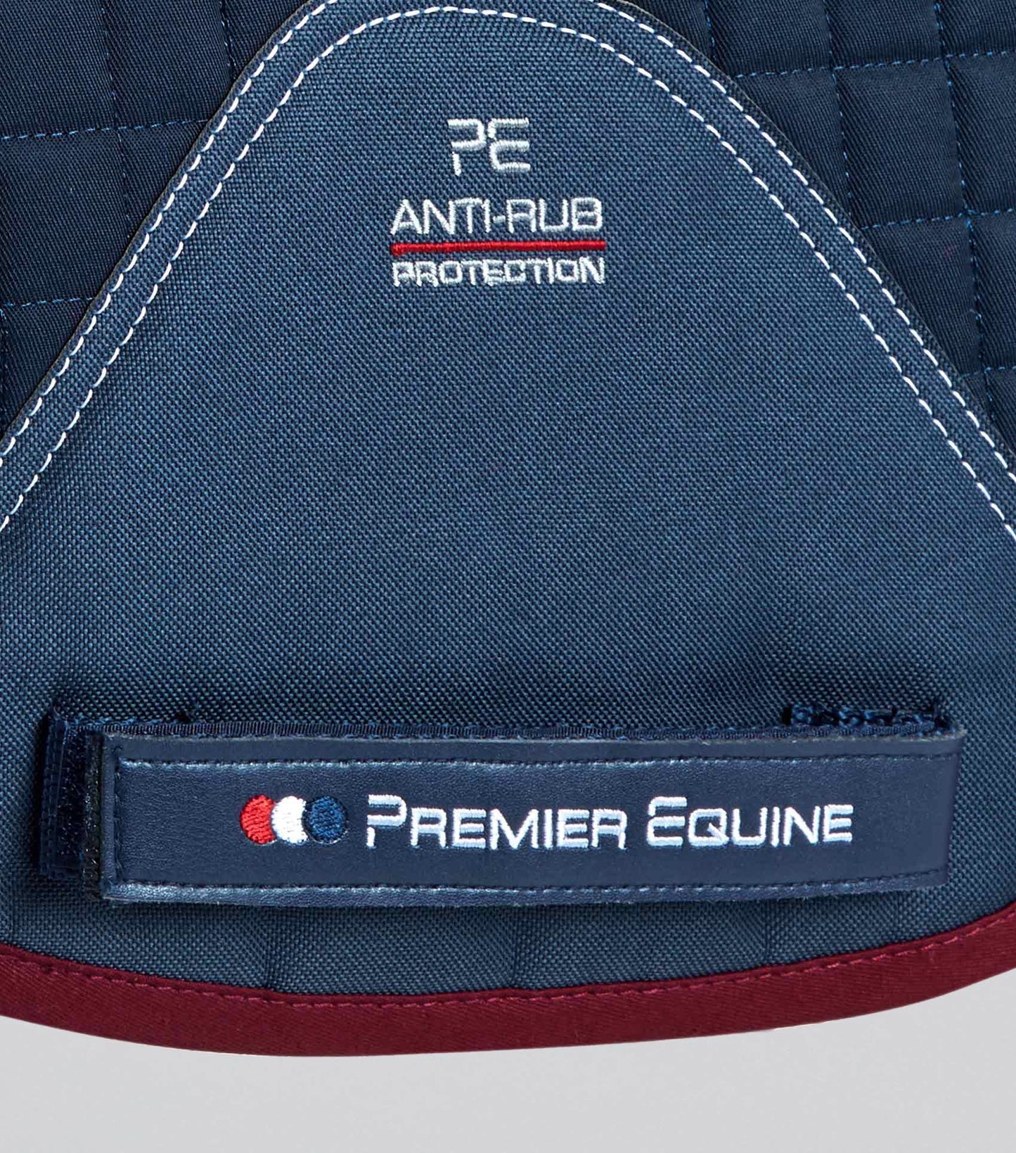 Premier Equine Pony Close Contact Merino Wool Half Lined European GP/ Jump Square Navy/Burgundy Wool