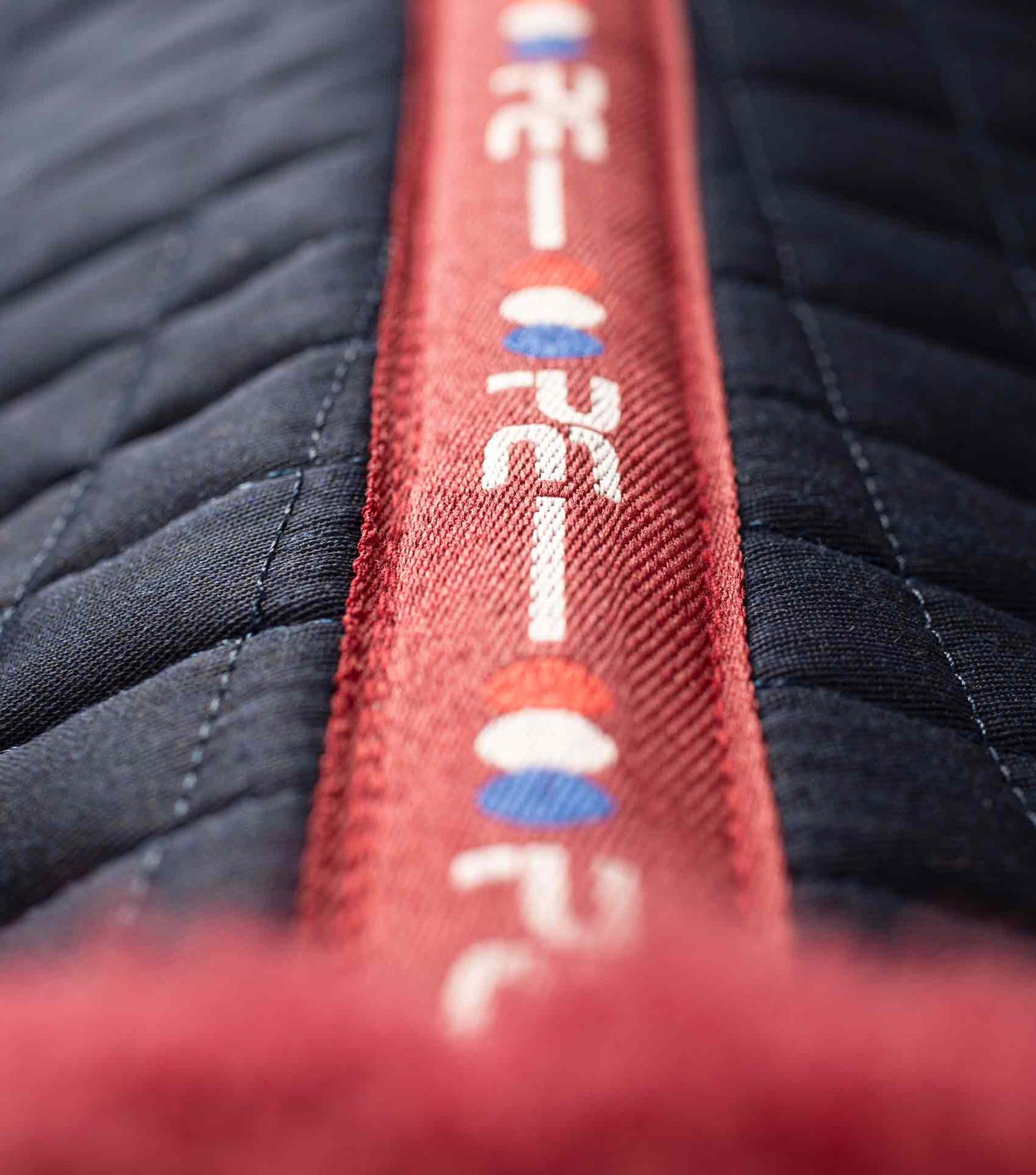 Premier Equine Pony Close Contact Merino Wool Half Lined European GP/ Jump Square Navy/Burgundy Wool