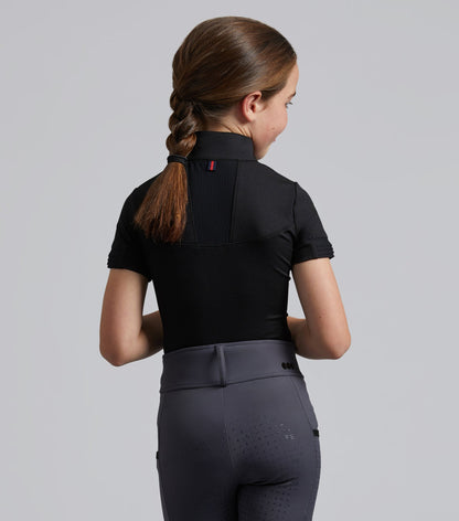 Premier Equine Mini Remisa Girl's Technical Short Sleeve Riding Top Black