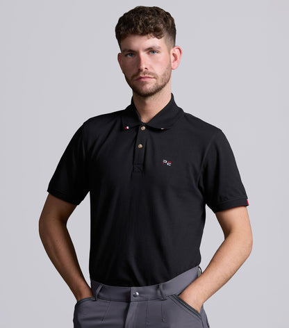 Premier Equine Respiro Men's Riding Polo Shirt - Black