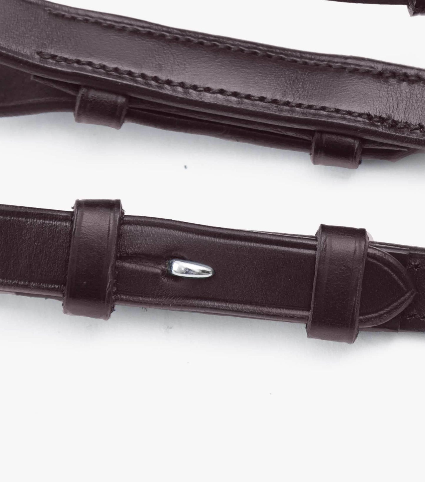 Premier Equine Salvatore Rubber & Leather Grip Reins Brown - N P Equestrian & Pet Supplies Ltd 
