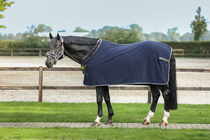 Bucas Show-Line 600g Fleece Rug - Navy/Grey