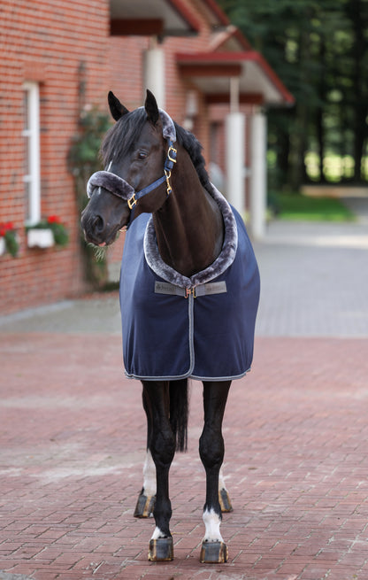 Bucas Show-Line 600g Fleece Rug - Navy/Grey