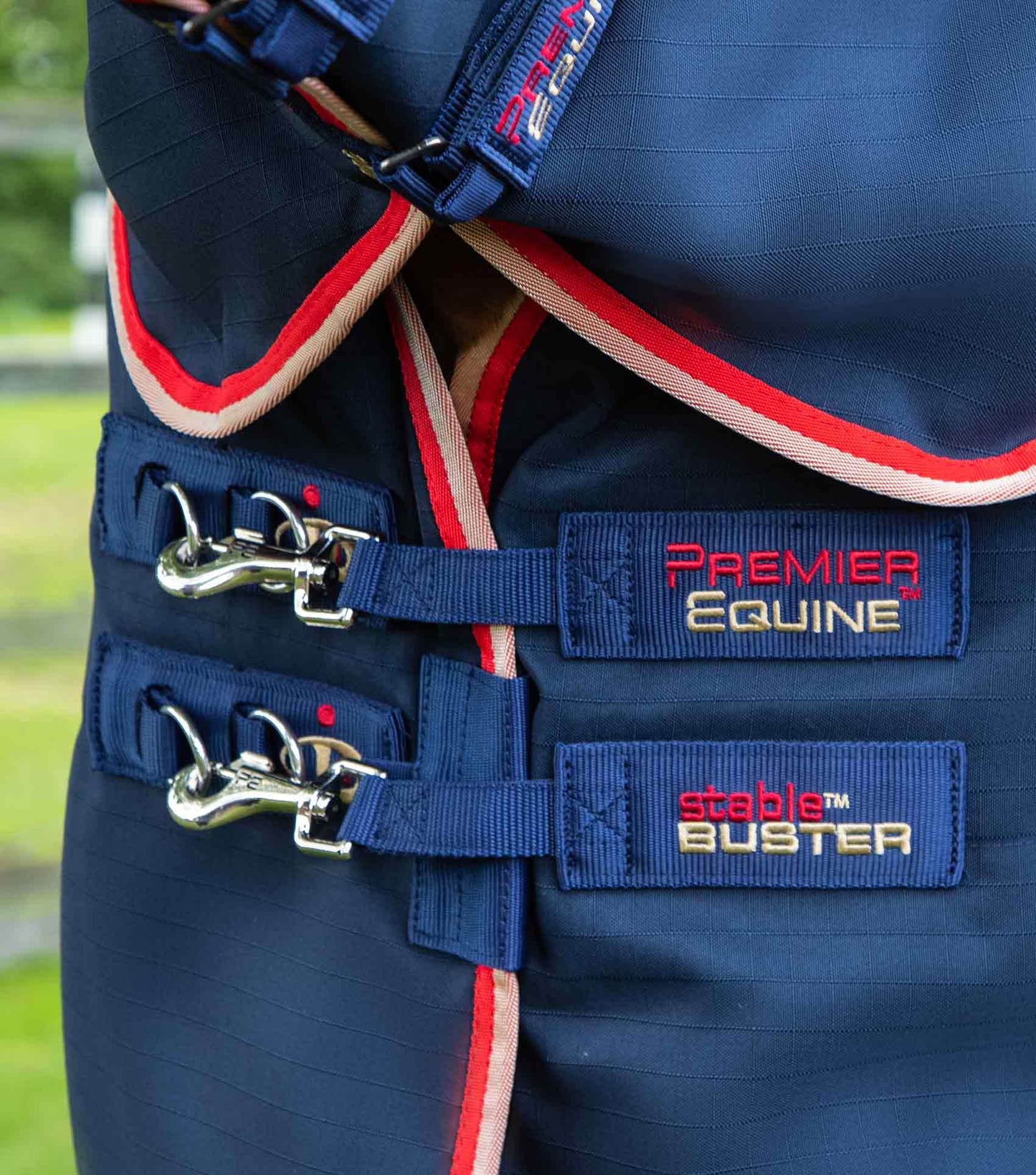 Premier Equine Stable Buster 200g Stable Rug with Neck Cover Navy - N P Equestrian & Pet Supplies Ltd 