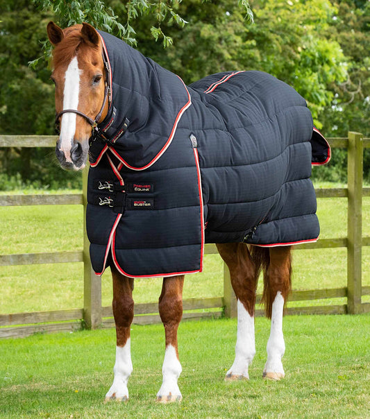 Premier Equine Stable Buster 450g Stable Rug with Neck Cover Black - N P Equestrian & Pet Supplies Ltd 