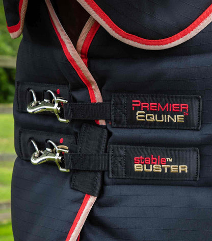 Premier Equine Stable Buster 450g Stable Rug with Neck Cover Black - N P Equestrian & Pet Supplies Ltd 