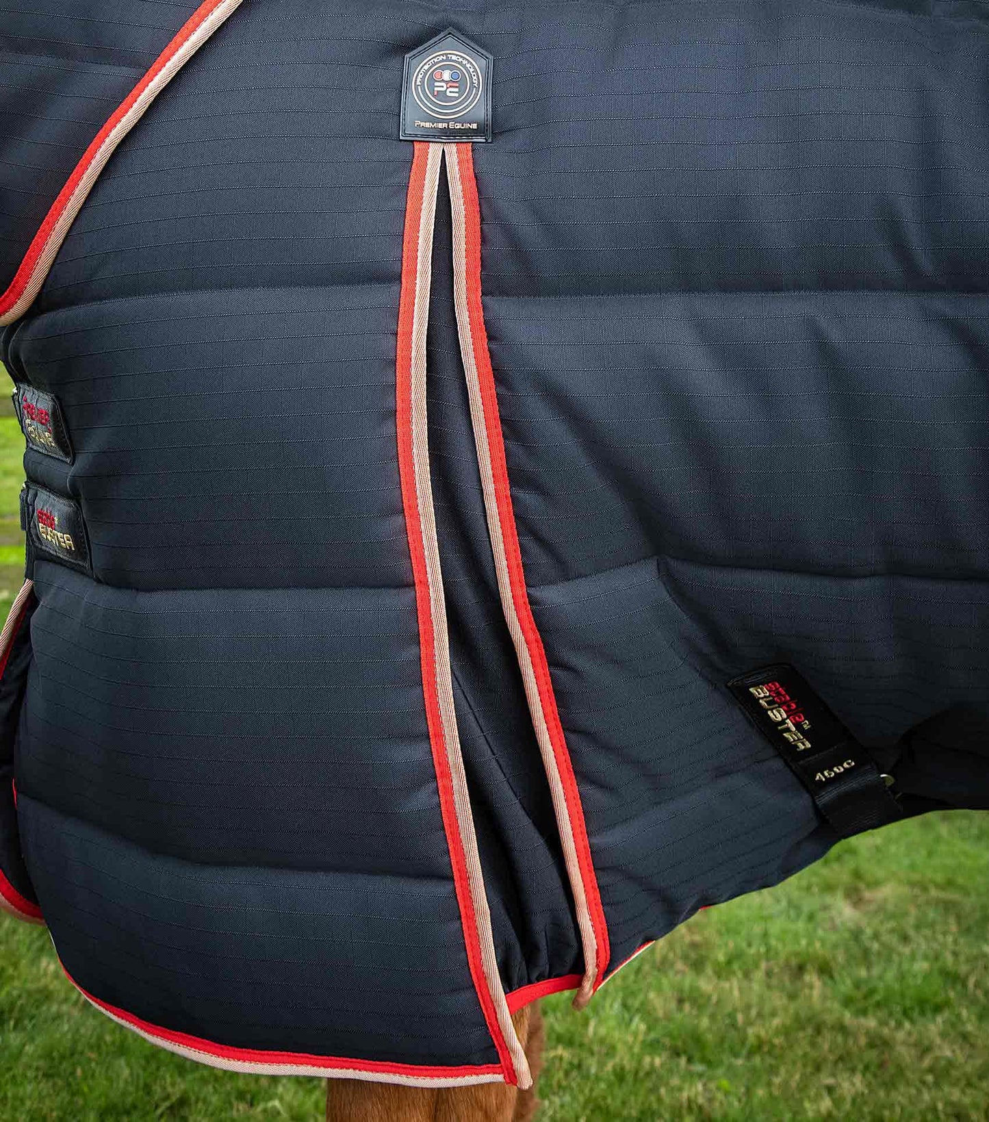 Premier Equine Stable Buster 450g Stable Rug with Neck Cover Black - N P Equestrian & Pet Supplies Ltd 