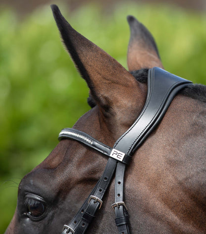 Premier Equine Anatomical Shaped Headpiece Black