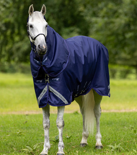 Premier Equine Stratus 600D Series 0g Turnout Rug with Classic Neck Cover - Navy
