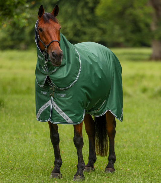 Premier Equine Stratus 600D Series 100g Turnout Rug with Neck Cover - Green