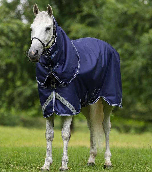 Premier Equine Stratus 600D Series 100g Turnout Rug with Neck Cover - Navy