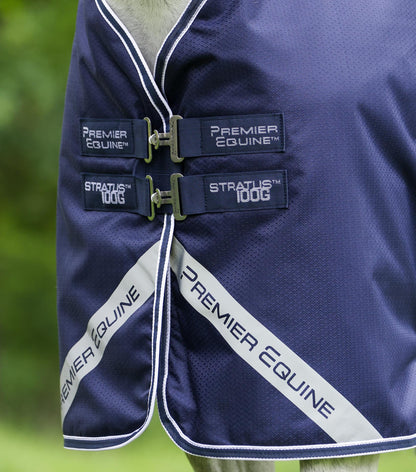 Premier Equine Stratus 600D Series 100g Turnout Rug with Neck Cover - Navy