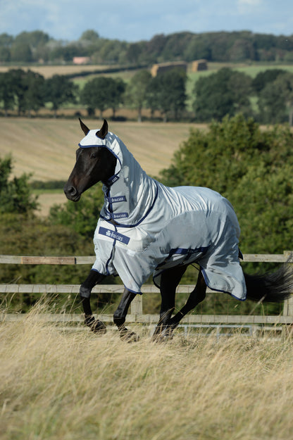 Bucas Sweet-Itch X Light Combi Big Neck Fly Rug - Silver