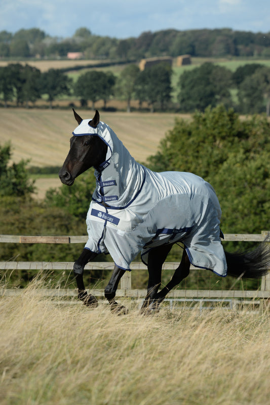 Bucas Sweet-Itch X Light Combi Big Neck Fly Rug - Silver
