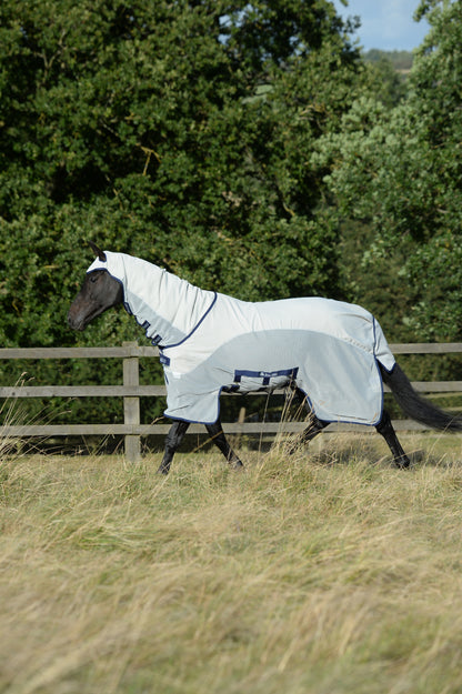 Bucas Sweet-Itch X Light Combi Big Neck Fly Rug - Silver