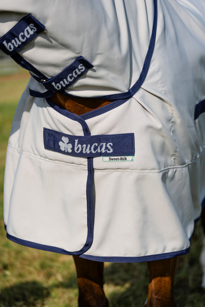 Bucas Sweet-Itch Full Neck Fly Rug - Silver/Blue