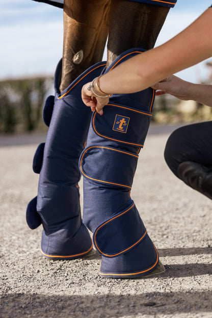Bucas Therapy Travel Boots - Navy/Orange