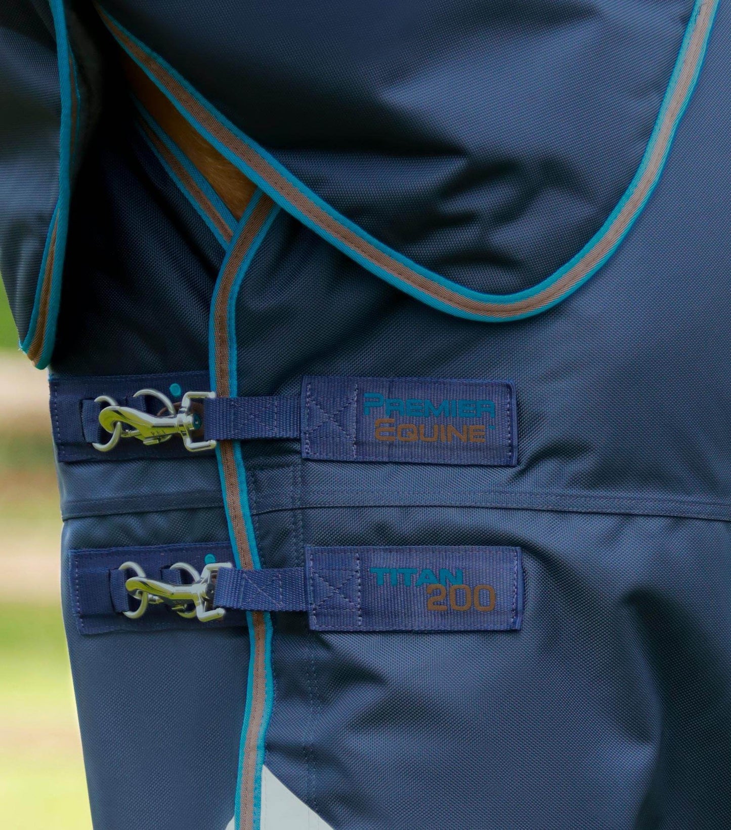 Premier Equine Titan 200g Turnout Rug with Snug-Fit Neck Cover Navy - N P Equestrian & Pet Supplies Ltd 