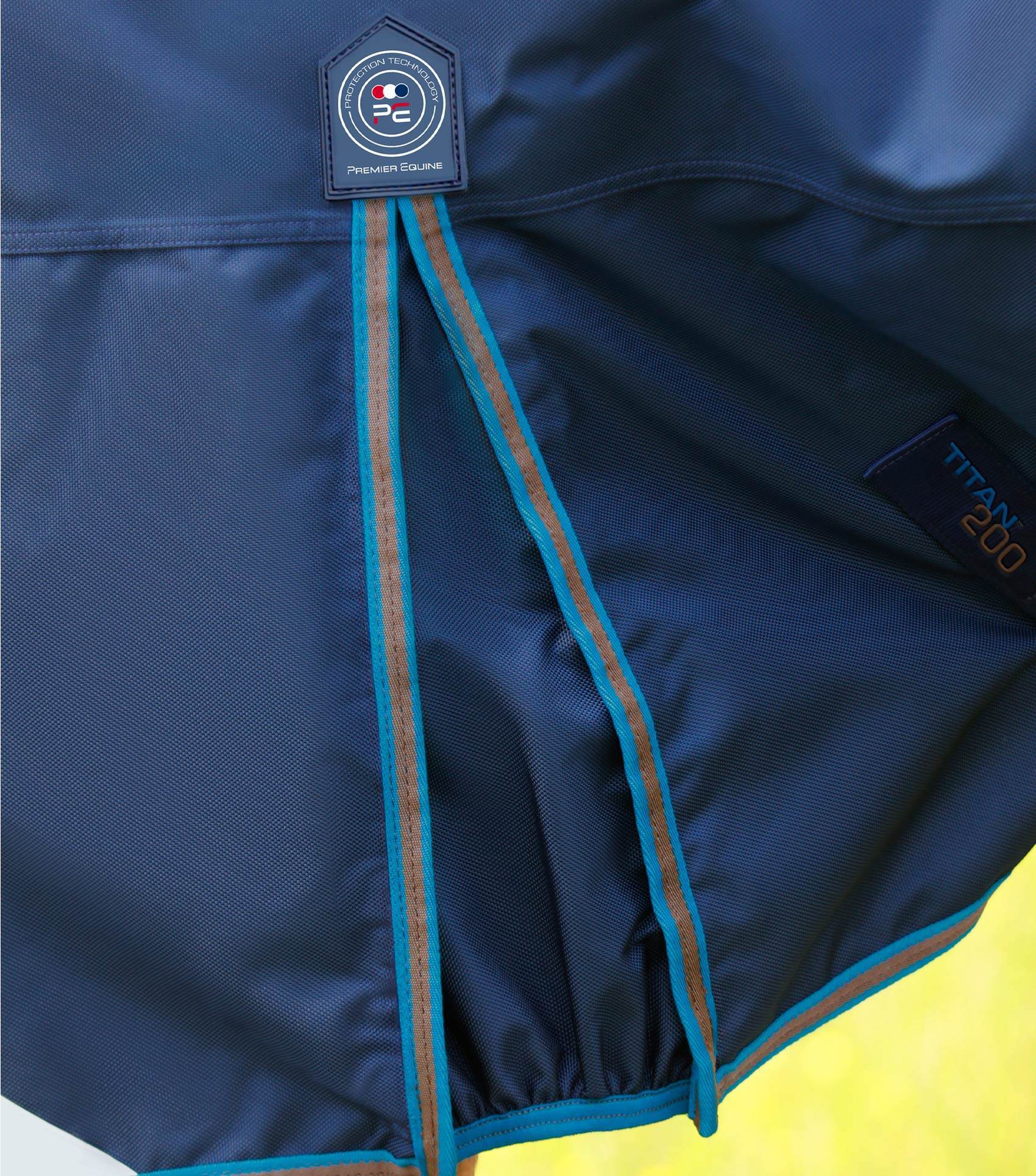 Premier Equine Titan 200g Turnout Rug with Snug-Fit Neck Cover Navy - N P Equestrian & Pet Supplies Ltd 
