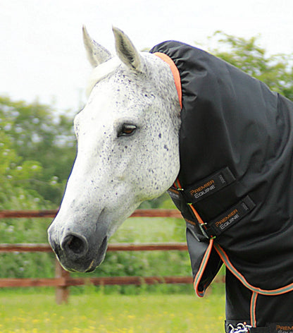 Premier Equine Titan 300g Turnout Rug with Snug-Fit Neck Cover Black - N P Equestrian & Pet Supplies Ltd 