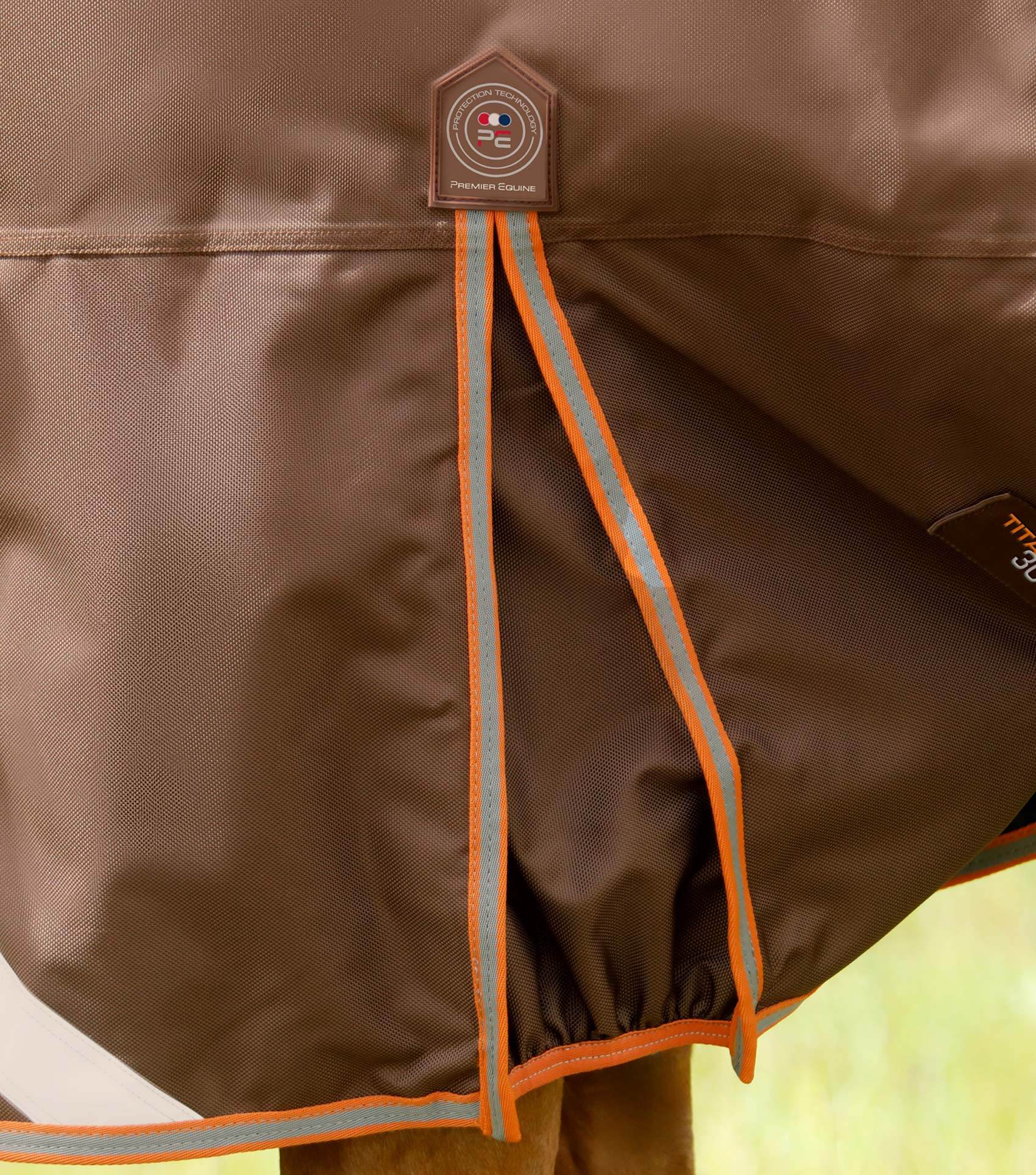Premier Equine Titan 300g Turnout Rug with Snug-Fit Neck Cover Brown - N P Equestrian & Pet Supplies Ltd 