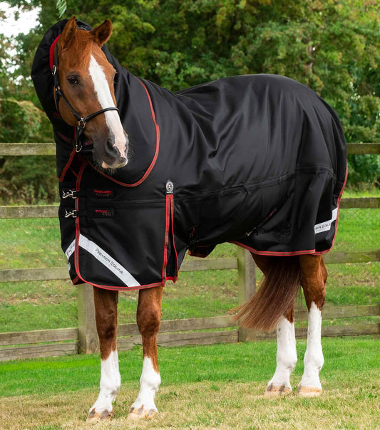 Premier Equine Titan 450g Turnout Rug with Snug-Fit Neck Cover Black - N P Equestrian & Pet Supplies Ltd 
