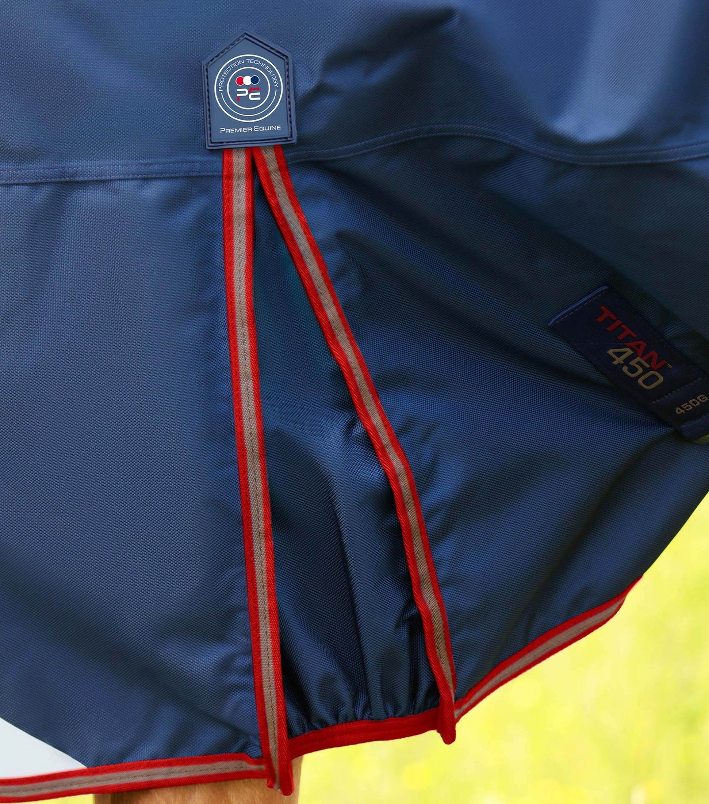 Premier Equine Titan 450g Turnout Rug with Snug-Fit Neck Cover Navy - N P Equestrian & Pet Supplies Ltd 