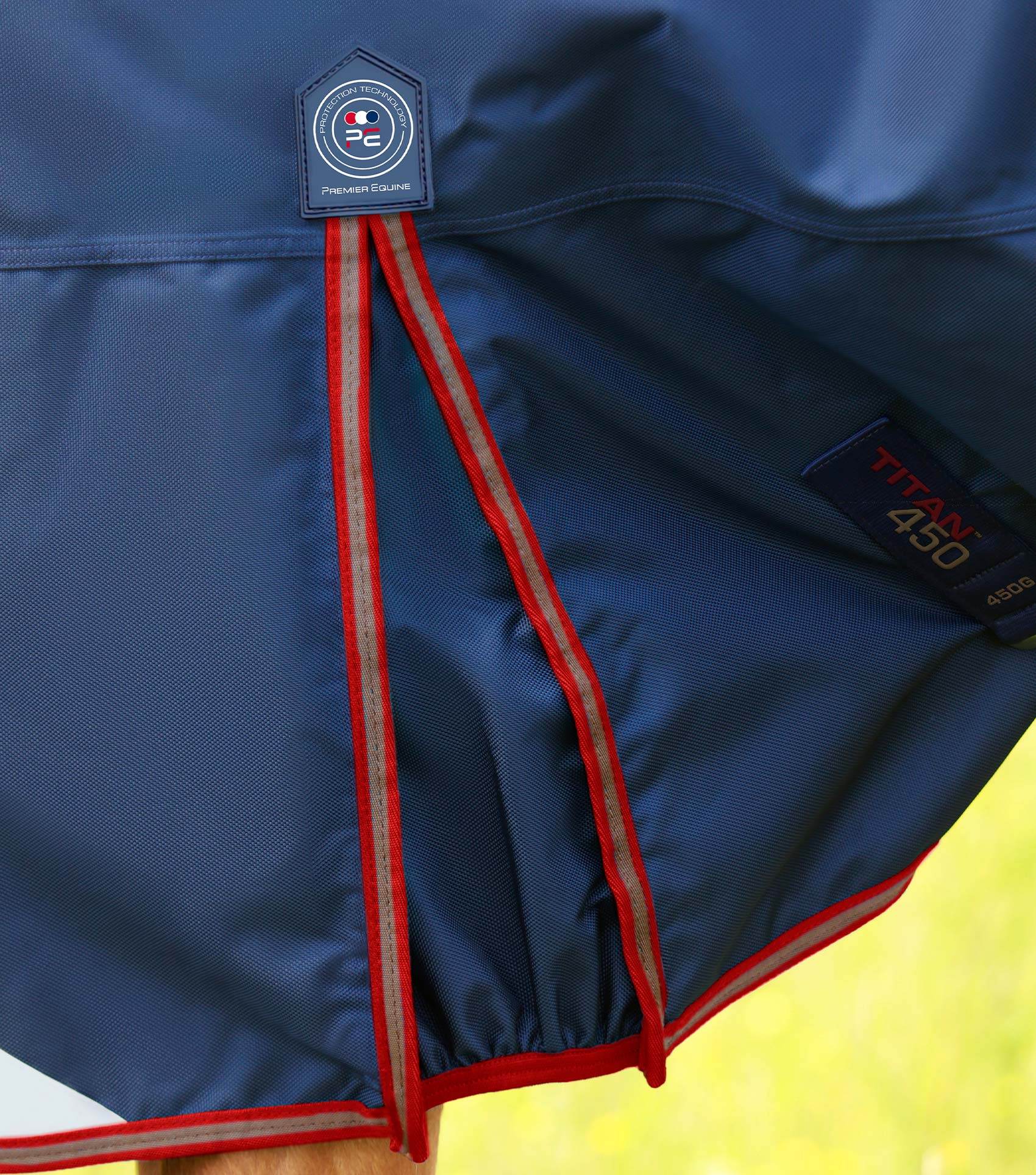 Premier Equine Titan 450g Turnout Rug with Snug-Fit Neck Cover Navy - N P Equestrian & Pet Supplies Ltd 