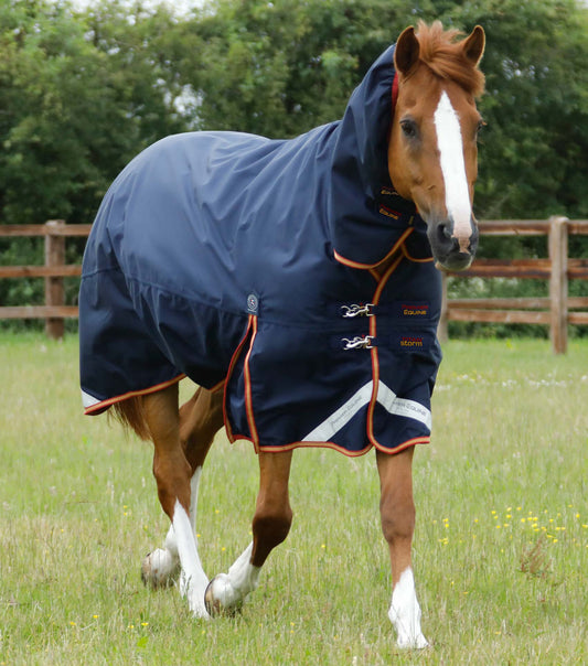 Premier Equine Titan Storm 450g Combo Turnout Rug with Snug-Fit Neck Navy