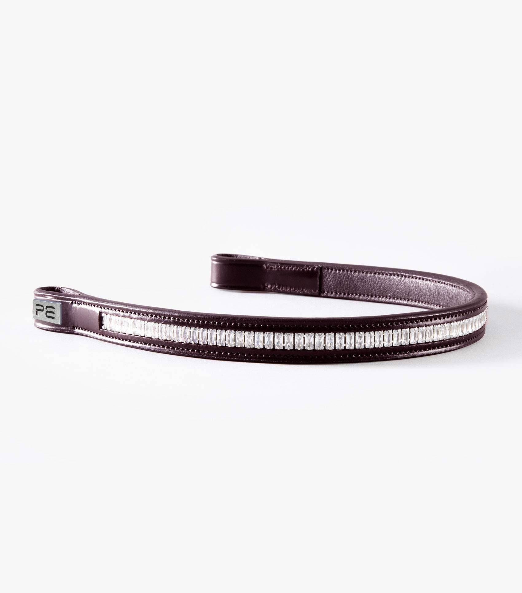Premier Equine Trovare Crystal Browband Brown - N P Equestrian & Pet Supplies Ltd 