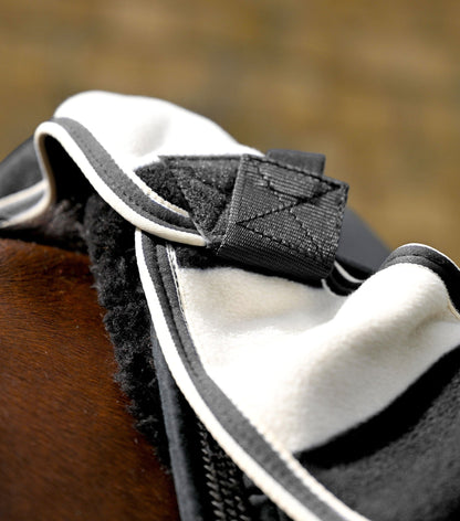 Premier Equine Vellus Horse Fleece Exercise Rug Black/White