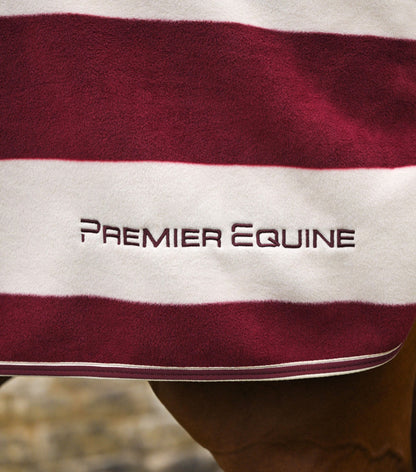 Premier Equine Vellus Horse Fleece Exercise Rug Burgundy/White