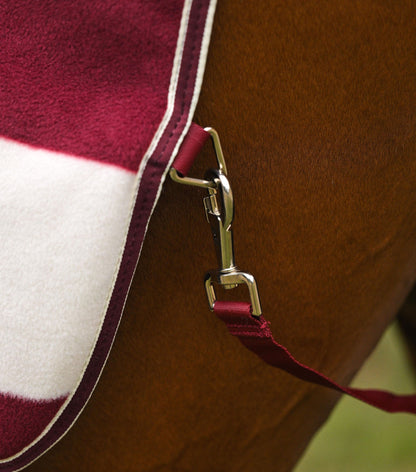 Premier Equine Vellus Horse Fleece Exercise Rug Burgundy/White