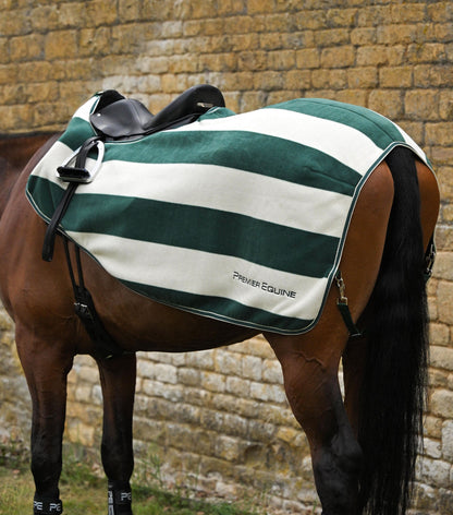 Premier Equine Vellus Horse Fleece Exercise Rug Green/White