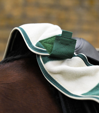 Premier Equine Vellus Horse Fleece Exercise Rug Green/White