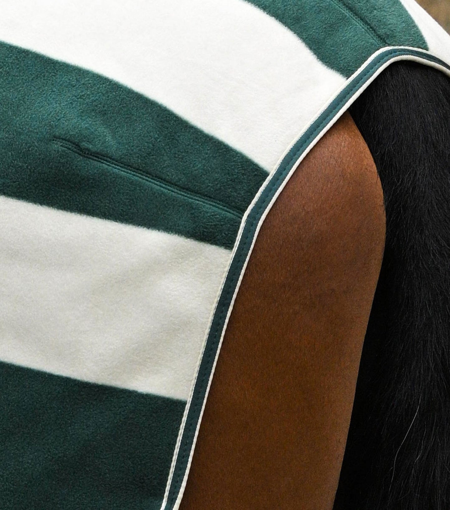 Premier Equine Vellus Horse Fleece Exercise Rug Green/White