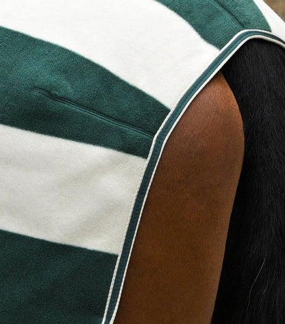 Premier Equine Vellus Horse Fleece Exercise Rug Green/White