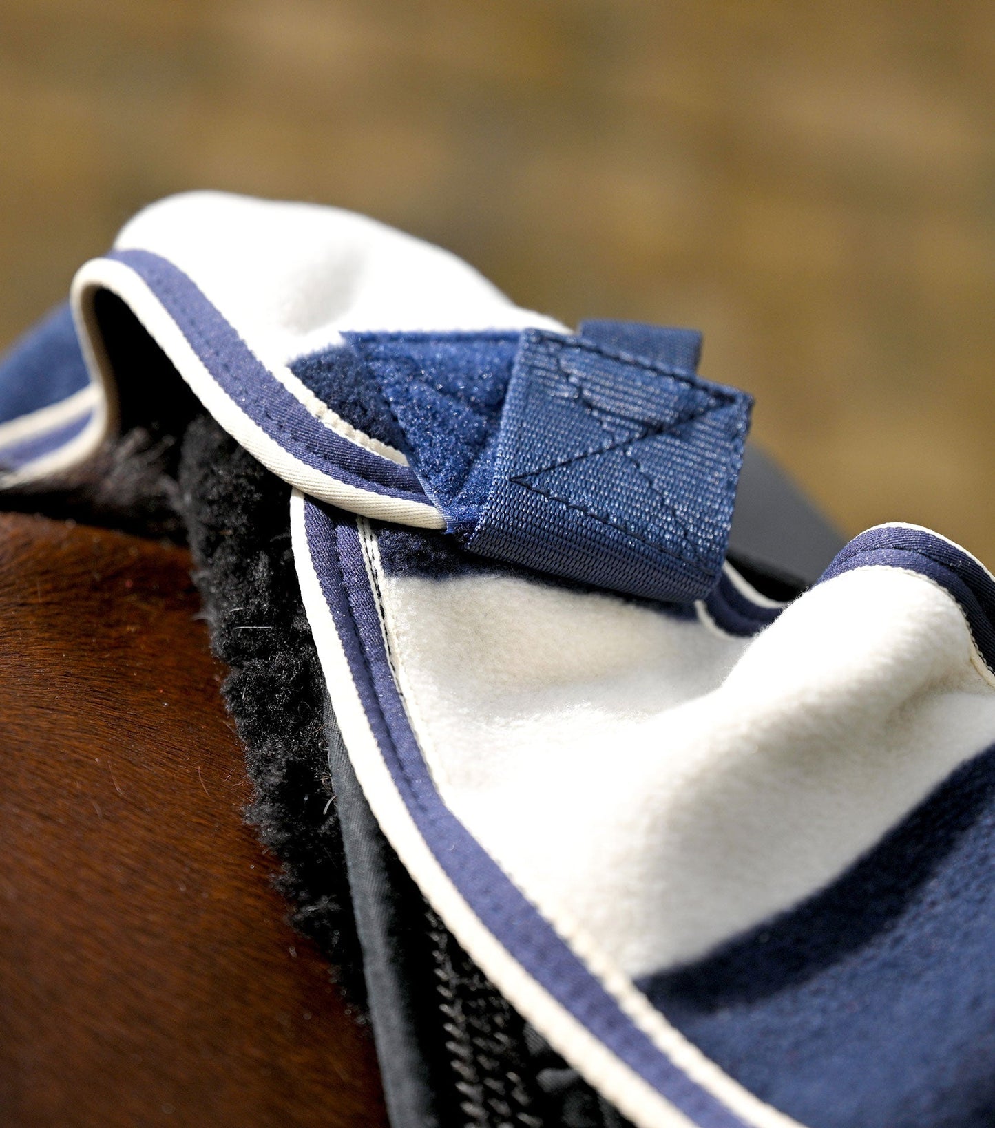 Premier Equine Vellus Horse Fleece Exercise Rug Navy/White