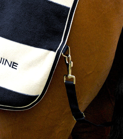 Premier Equine Vellus Horse Fleece Exercise Rug Navy/White