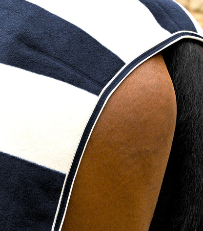Premier Equine Vellus Horse Fleece Exercise Rug Navy/White