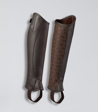 Premier Equine Actio Leather Half Chaps Brown