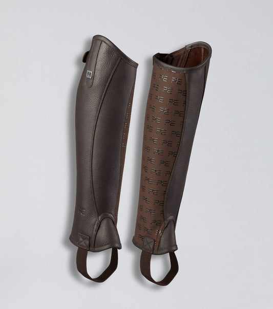 Premier Equine Actio Leather Half Chaps Brown