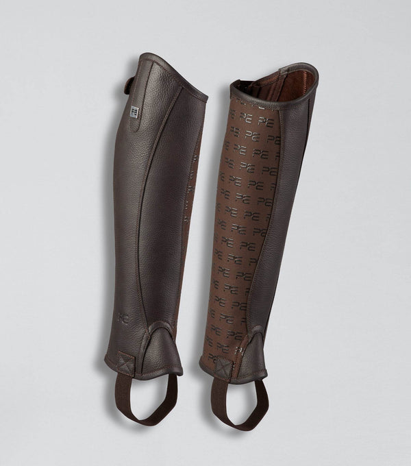 Premier Equine Actio Leather Half Chaps Brown - N P Equestrian & Pet Supplies Ltd 